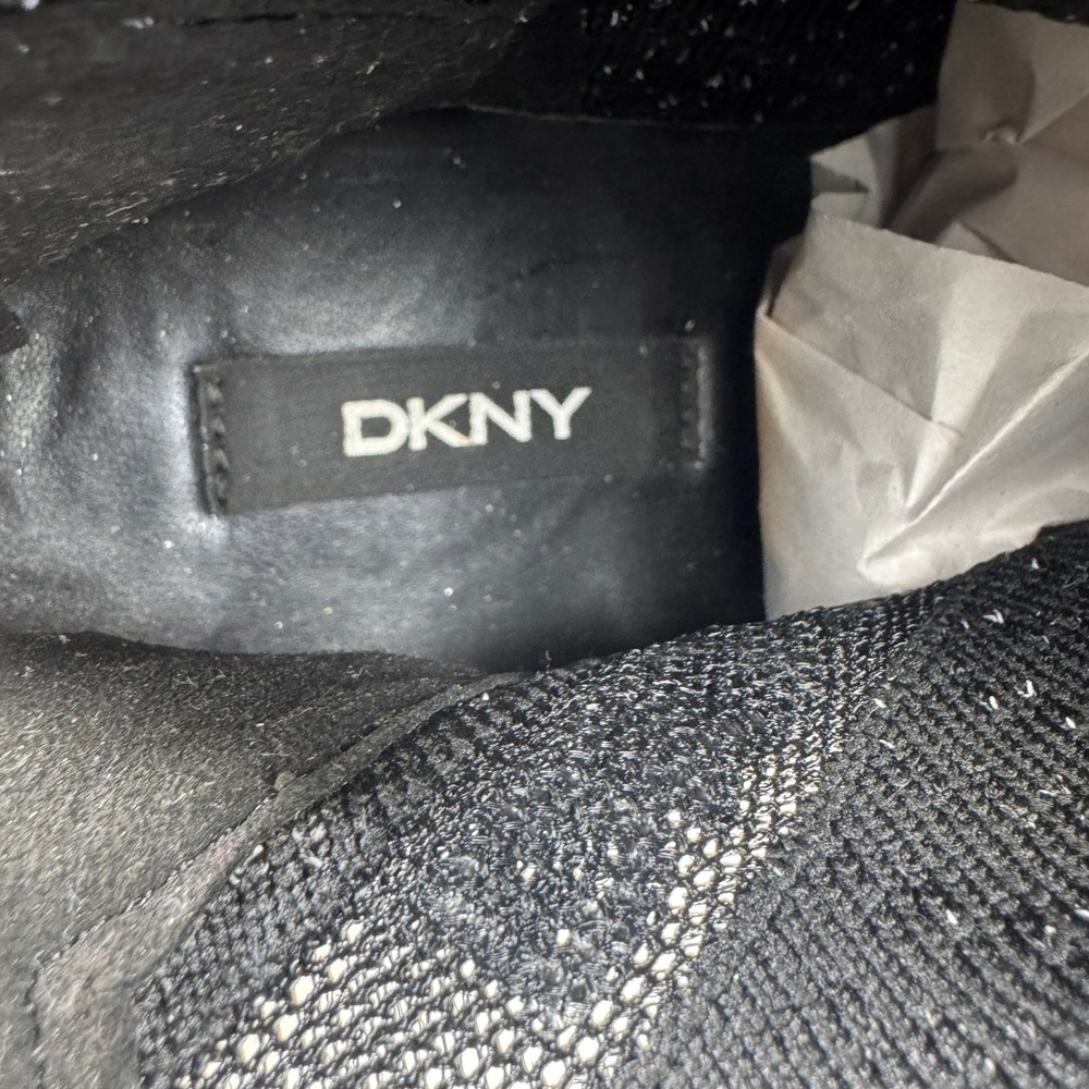 DKNY Women's Sock Sneakers High Top Black Knit Slip On Platform Size 6.5 - Picture 11 of 13